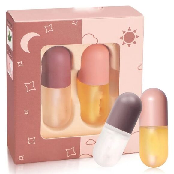 New! Lip Plumper Set, Booster & Enhancer, Day and Night Double Effect Natural - Picture 1 of 6